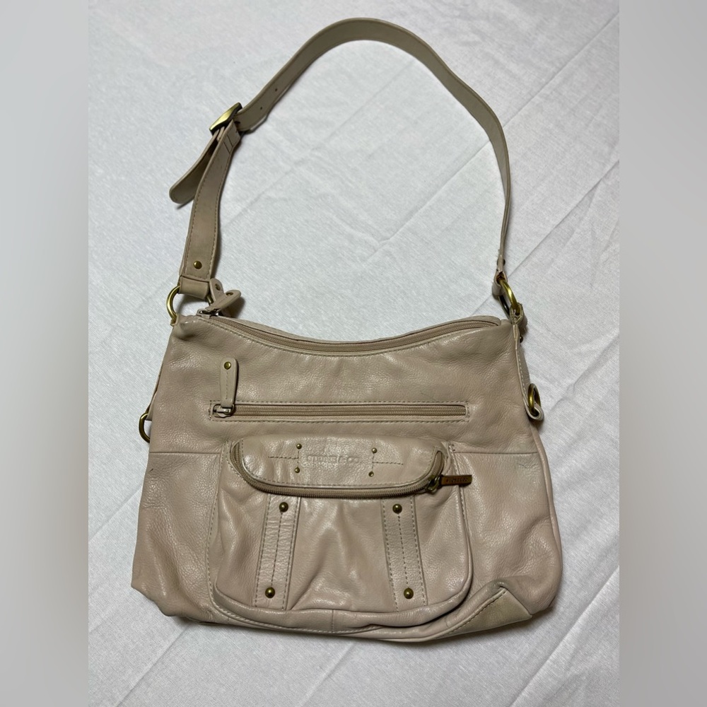 Vintage Stone & Co. Brown Tan Leather Shoulder Bag Purse